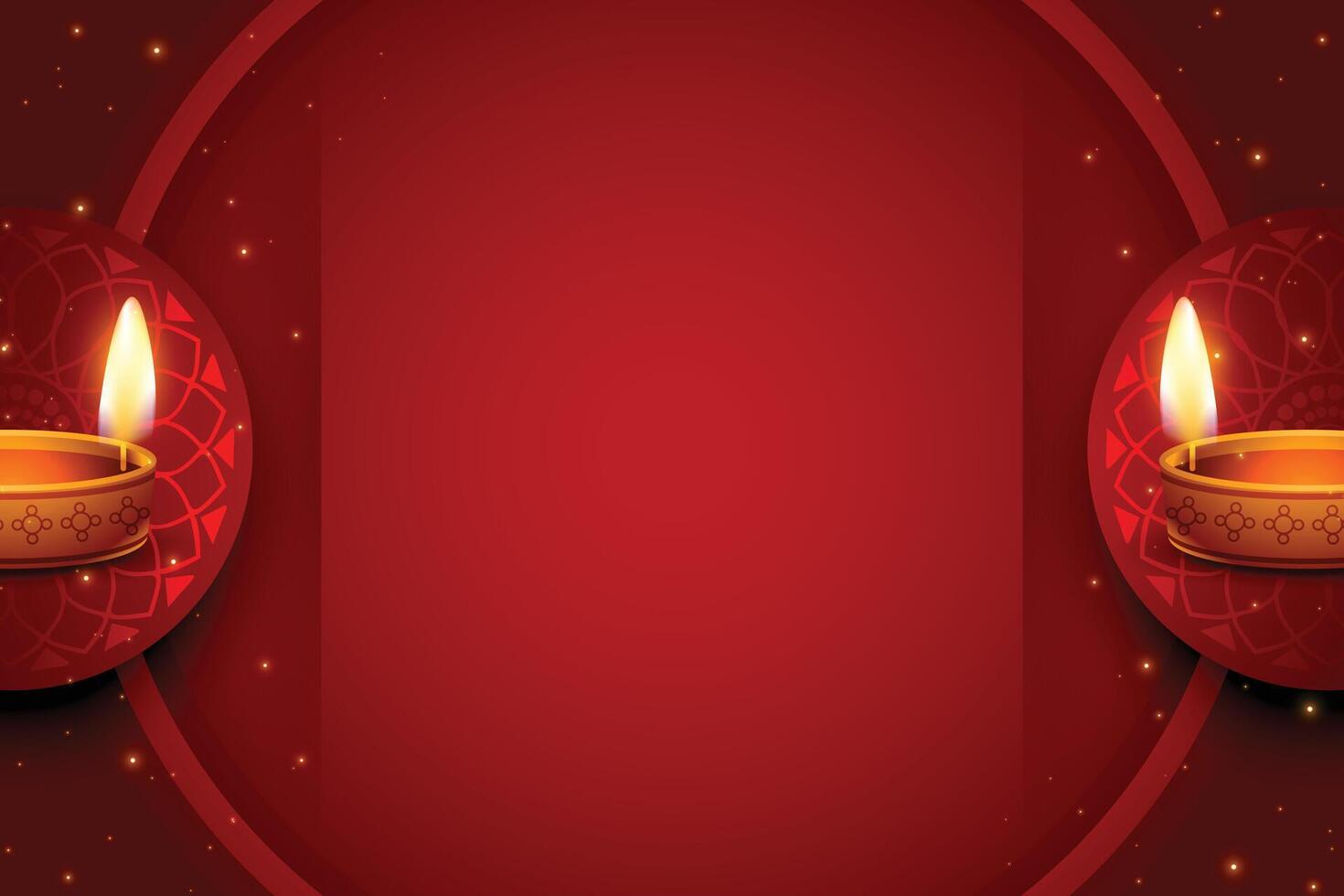 shubh Diwali rosso bandiera con Immagine o testo spazio vettore