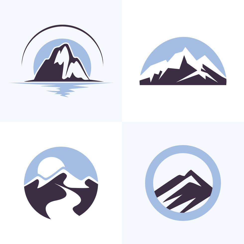 montagna paesaggio nel il cerchio vettore logo