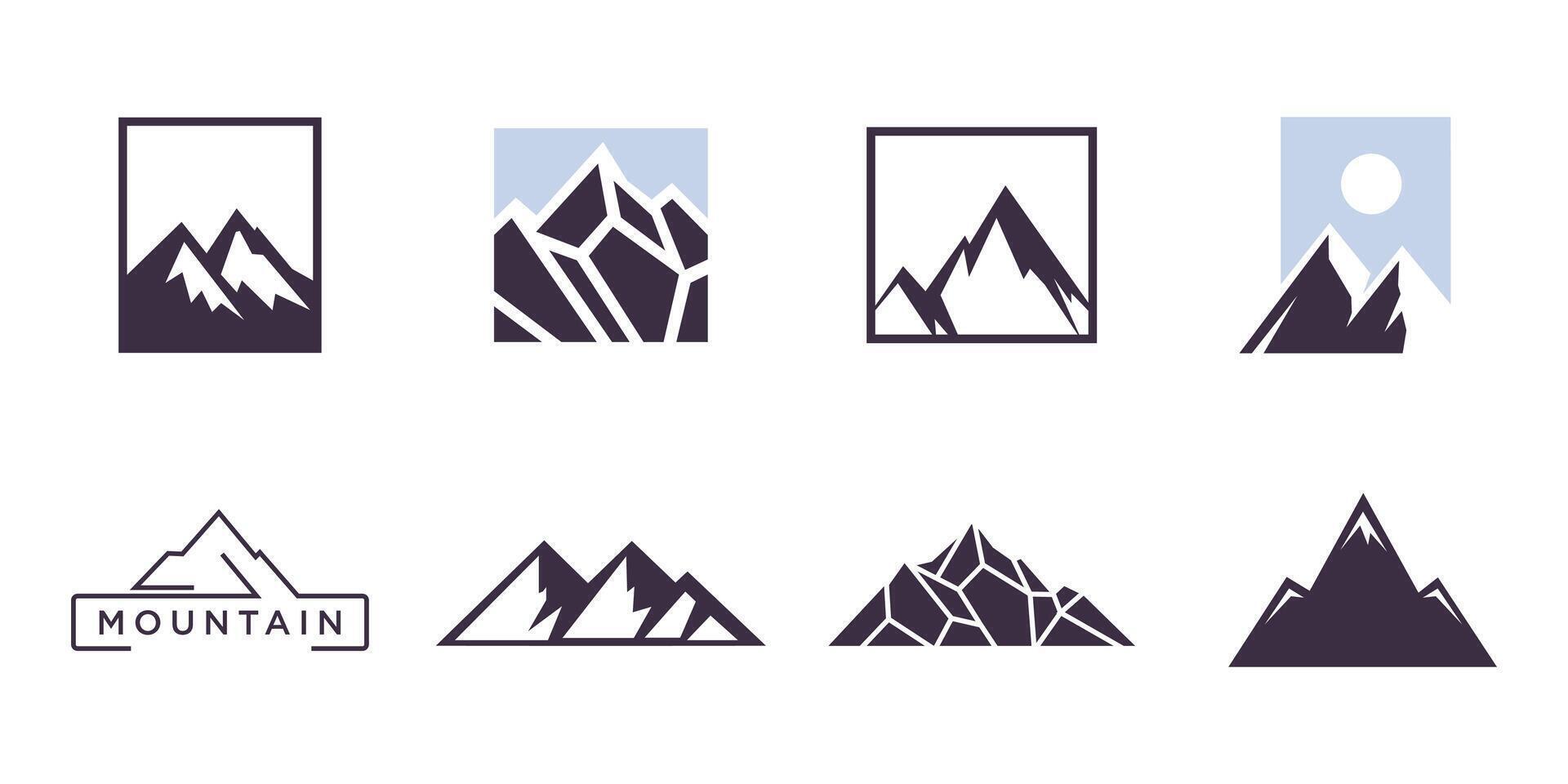 montagna vettore icona logo silhouette
