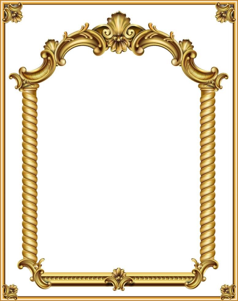 trionfale arco. d'oro classico rococò barocco telaio. vettore grafica. lusso telaio per pittura o cartolina copertina