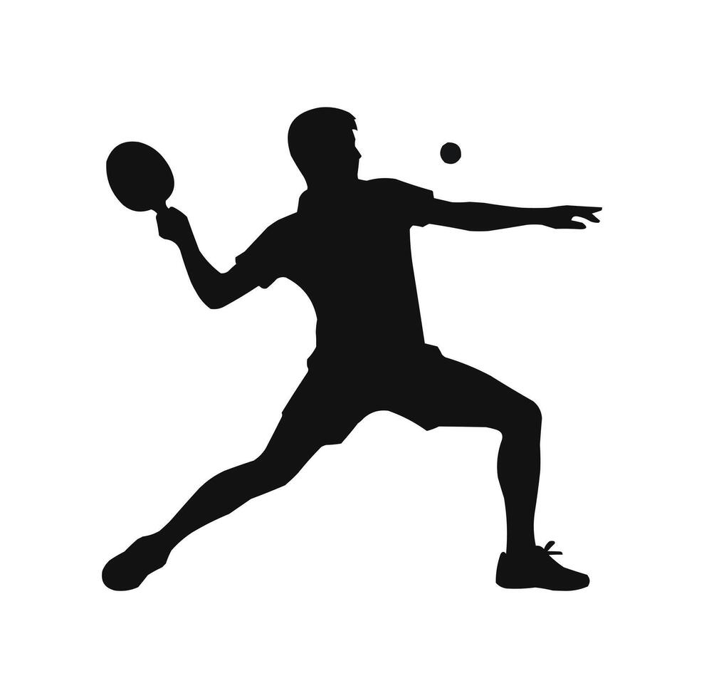 tavolo tennis giocatore silhouette vettore icona illustrazione