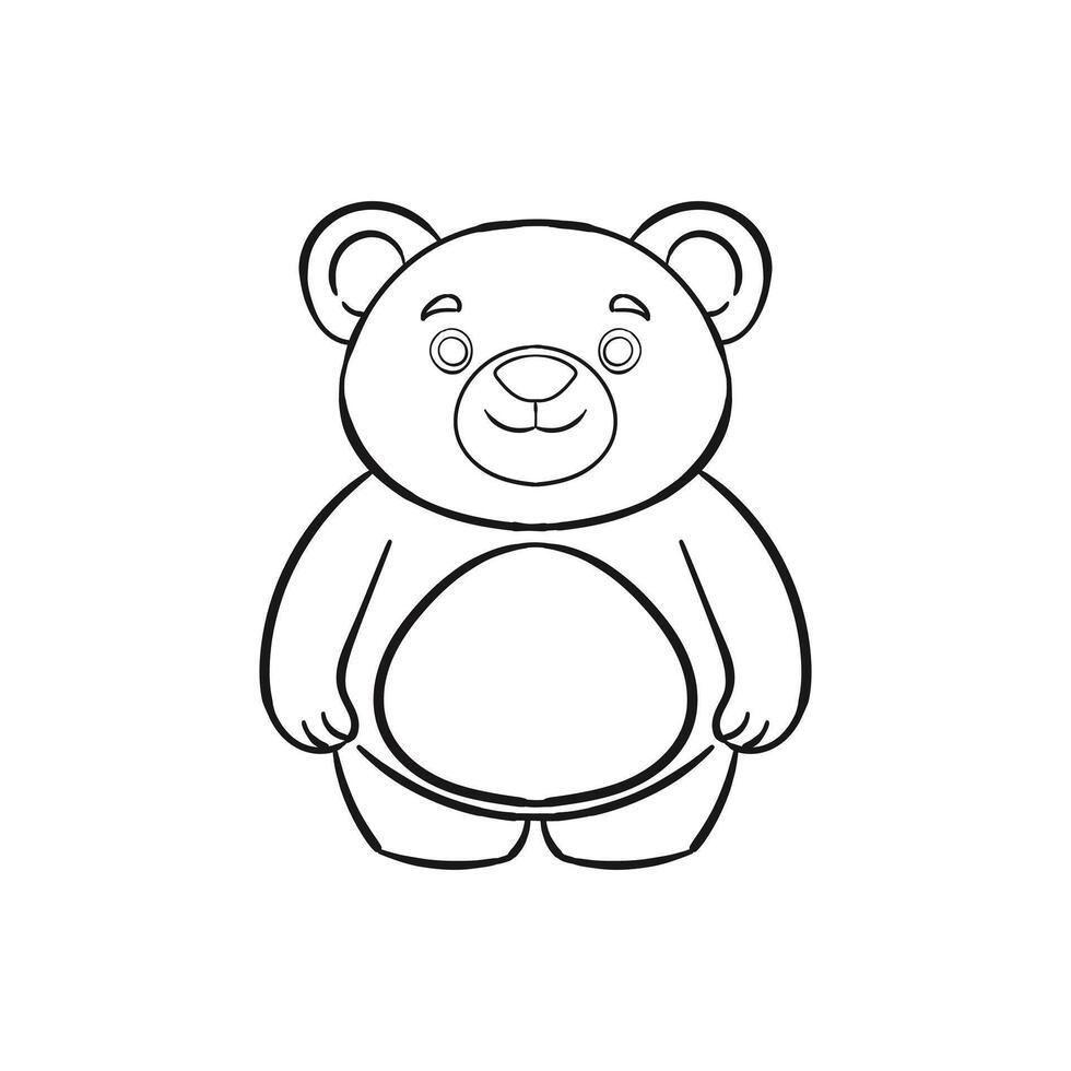 mano disegnato carino orsacchiotto orso schema illustrazione vettore