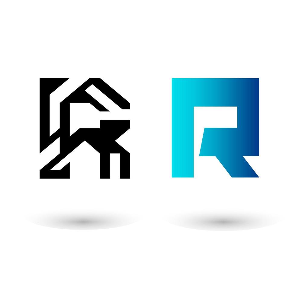 design geometrico creativo della lettera r vettore