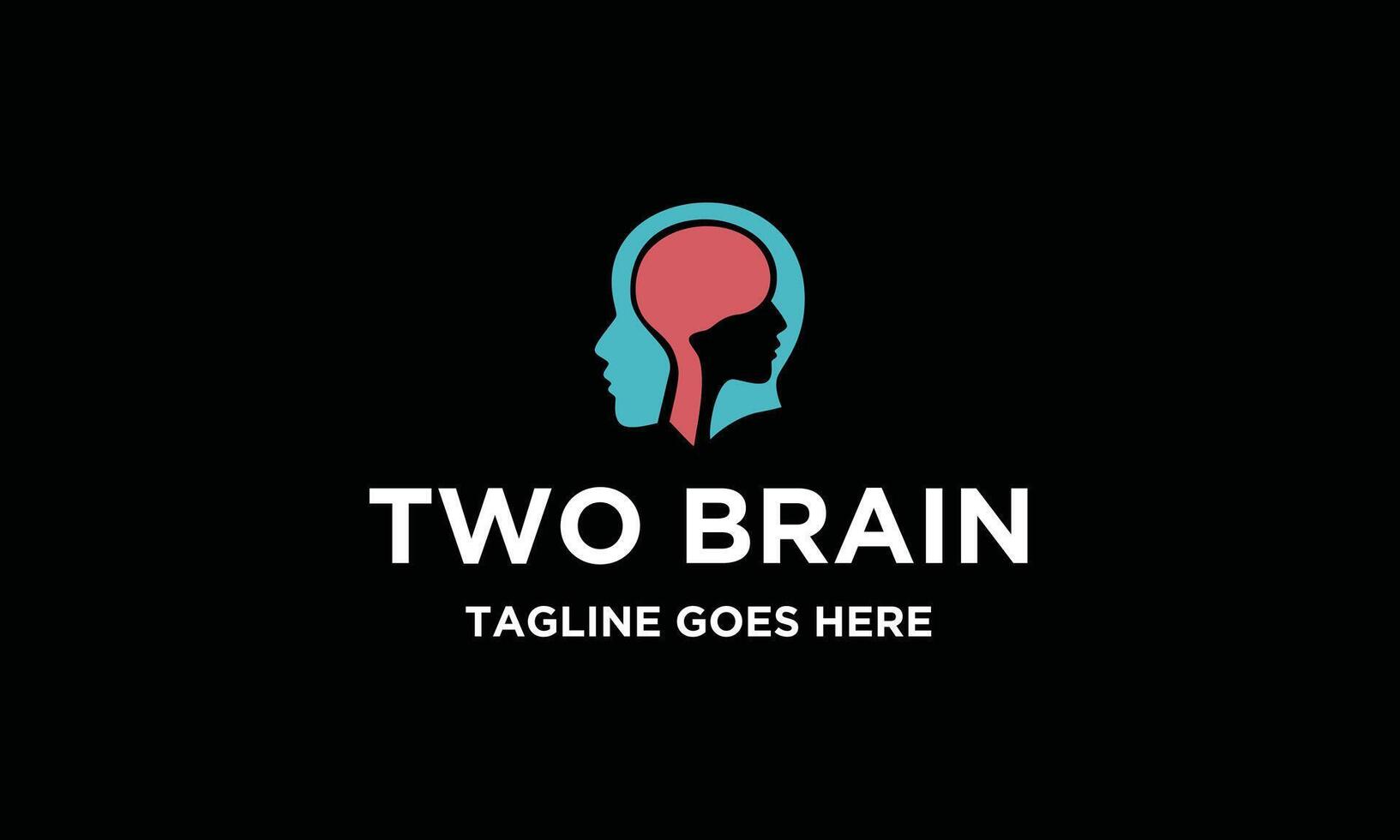 Due cervello logo design modello vettore