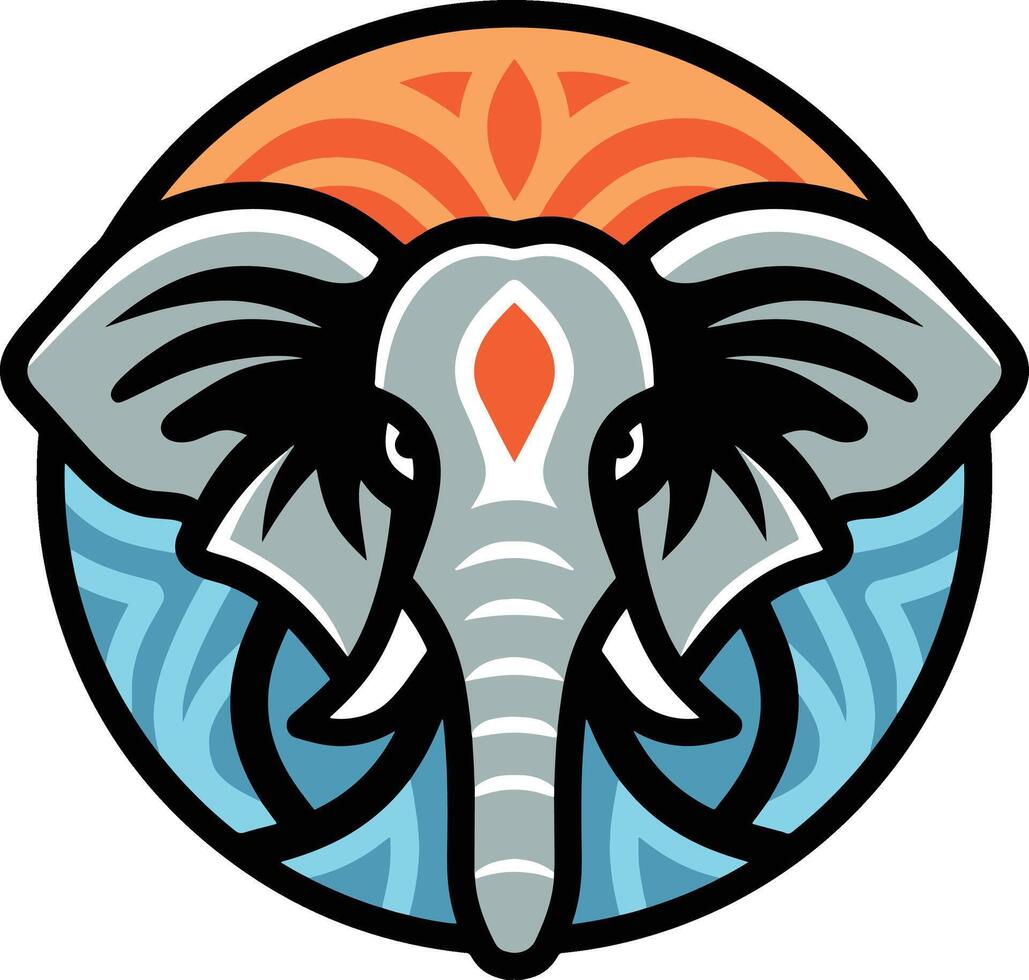 elefante colorato logo vettore