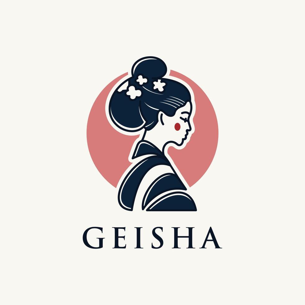 geisha logo design vettore