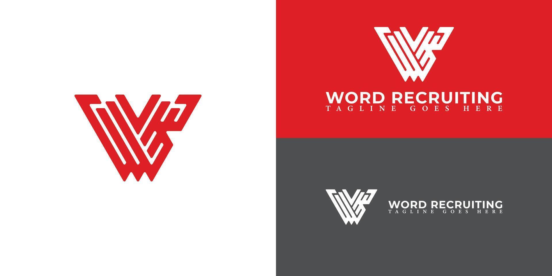 astratto iniziale lettera wr o rw triangolo monogramma freddo moderno logo nel rosso colore isolato nel multiplo sfondi. lettera wr logo applicato per attività commerciale reclutamento e tecnologia azienda logo design vettore