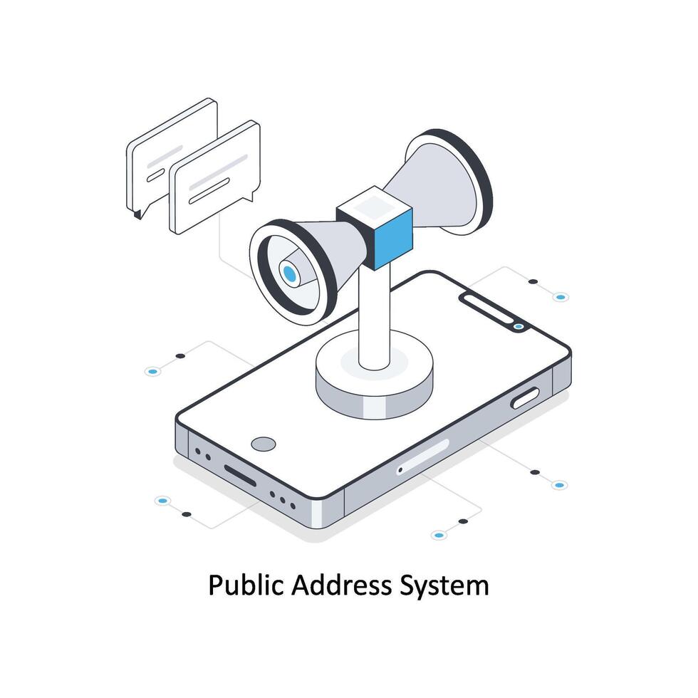 pubblico indirizzo sistema isometrico azione illustrazione. eps file azione illustrazione vettore