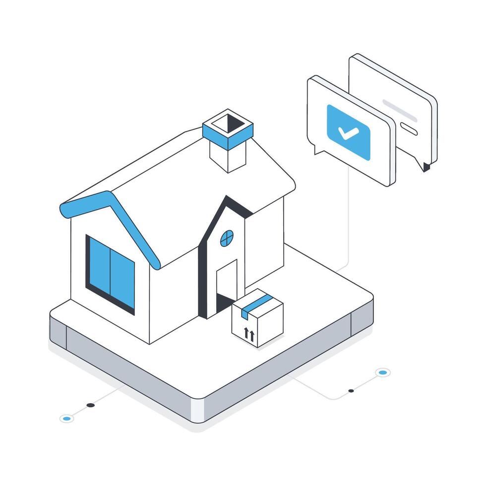 casa consegna isometrico azione illustrazione. eps 10 file azione illustrazione. vettore