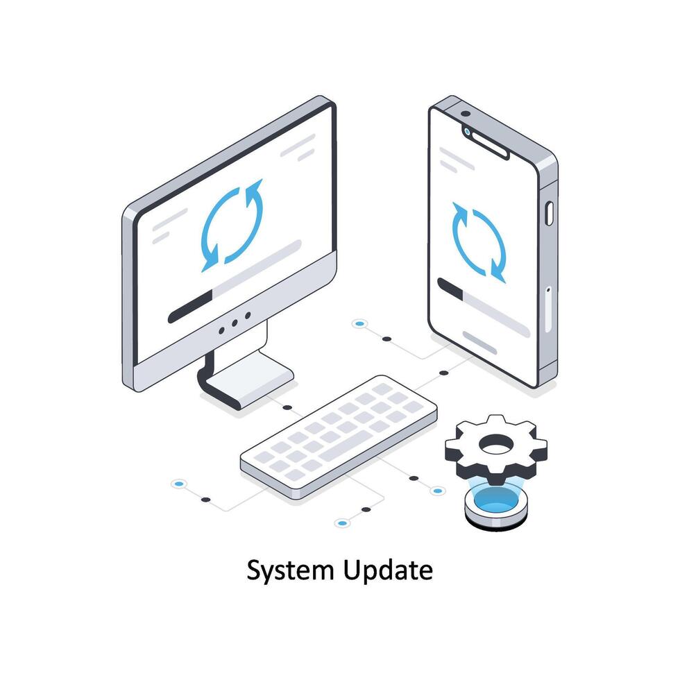 sistema aggiornare isometrico azione illustrazione. eps file azione illustrazione vettore