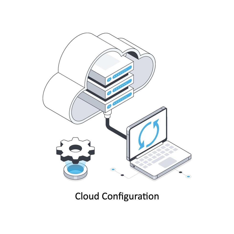 nube configurazione isometrico azione illustrazione. eps file azione illustrazione vettore