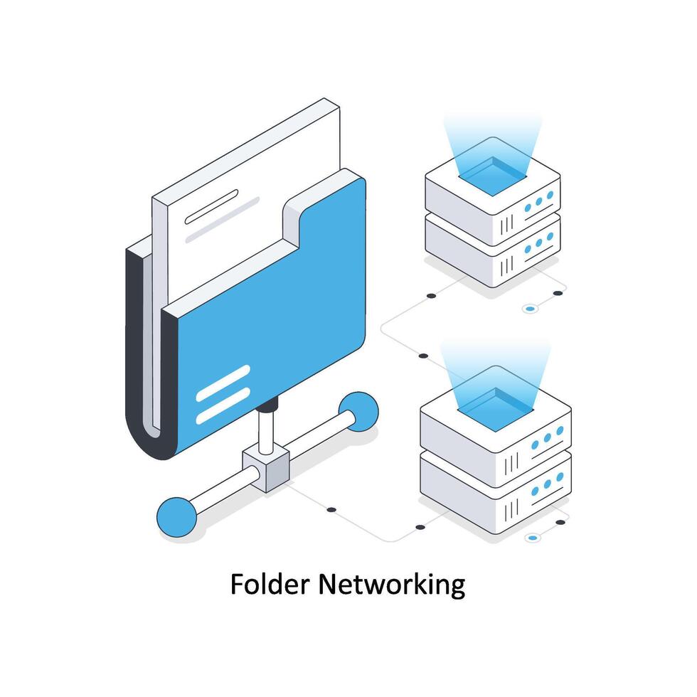 cartella networking isometrico azione illustrazione. eps file azione illustrazione vettore