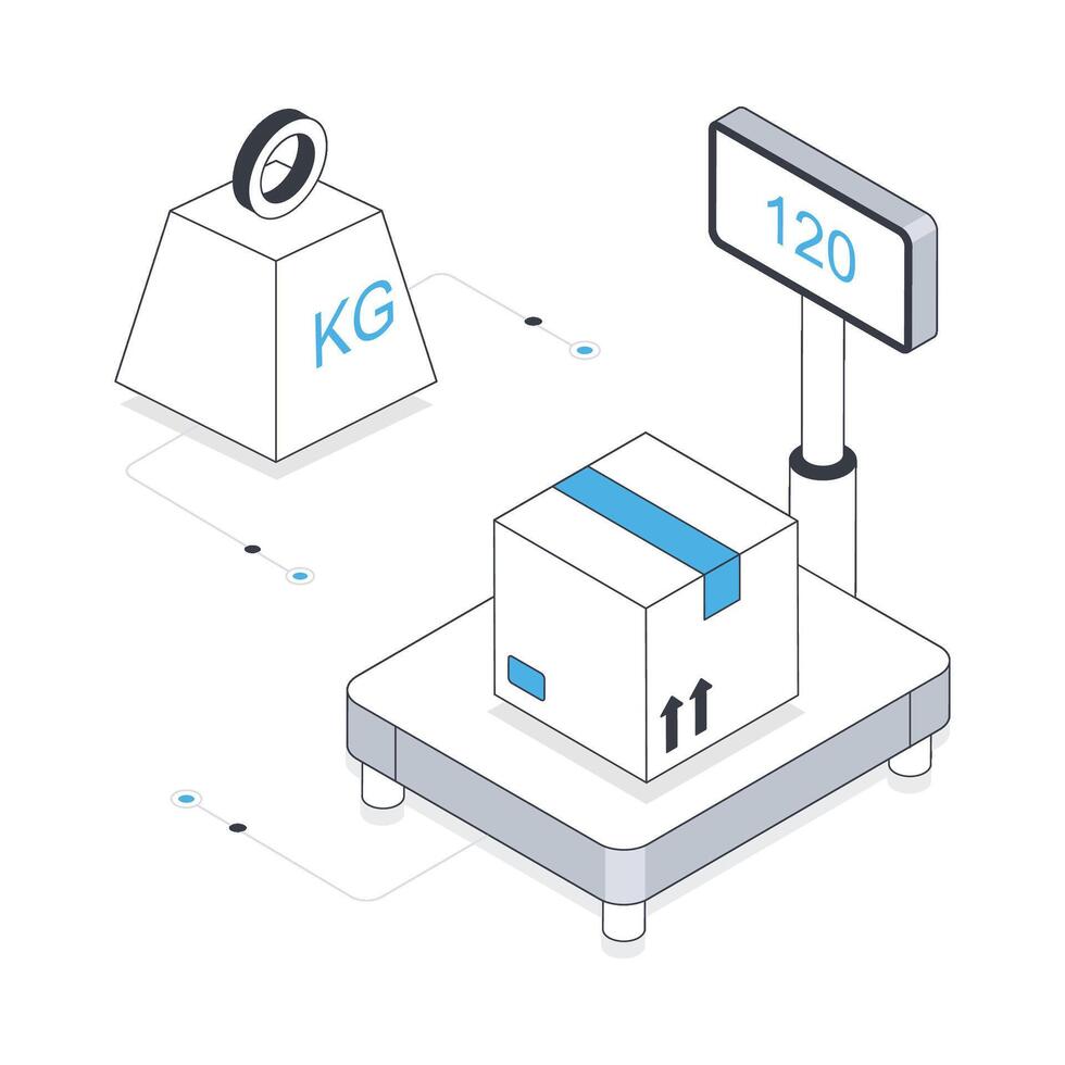 peso di consegna scatola isometrico azione illustrazione. eps 10 file azione illustrazione. vettore