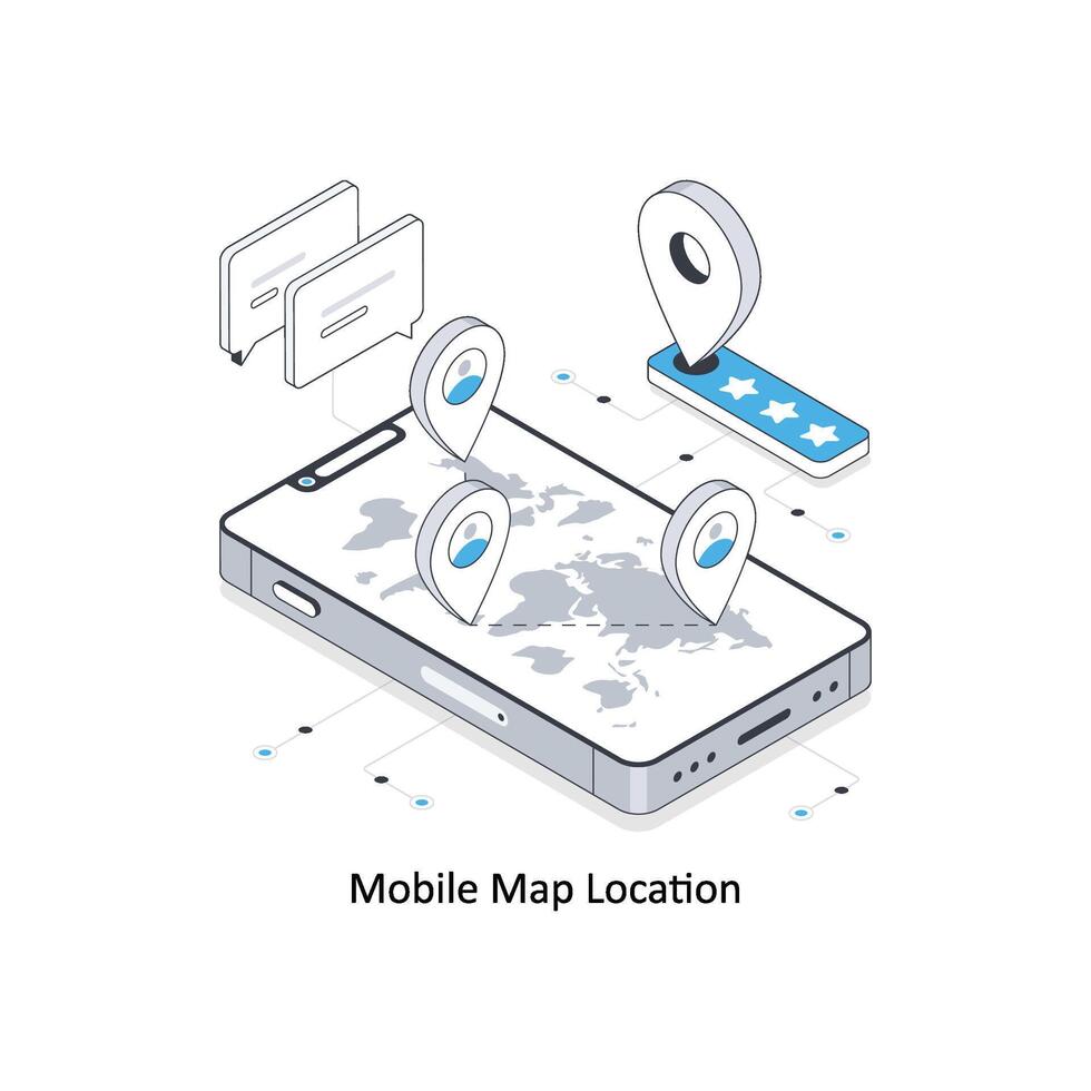 mobile carta geografica Posizione isometrico azione illustrazione. eps file azione illustrazione vettore