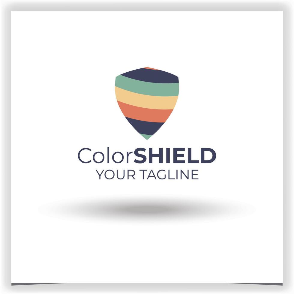 vettore colorato scudo logo design modello