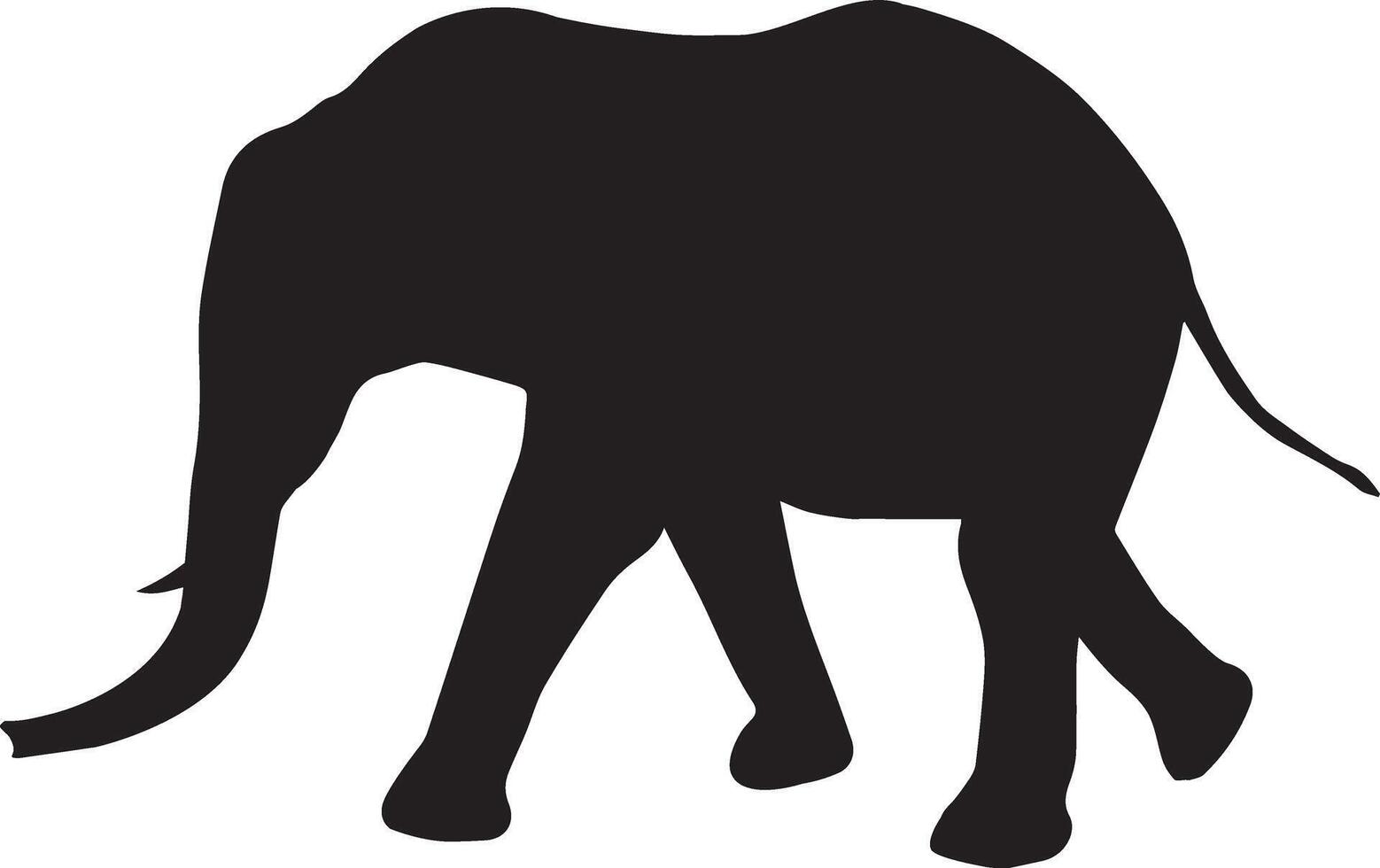 africano cespuglio elefante nero silhouette vettore