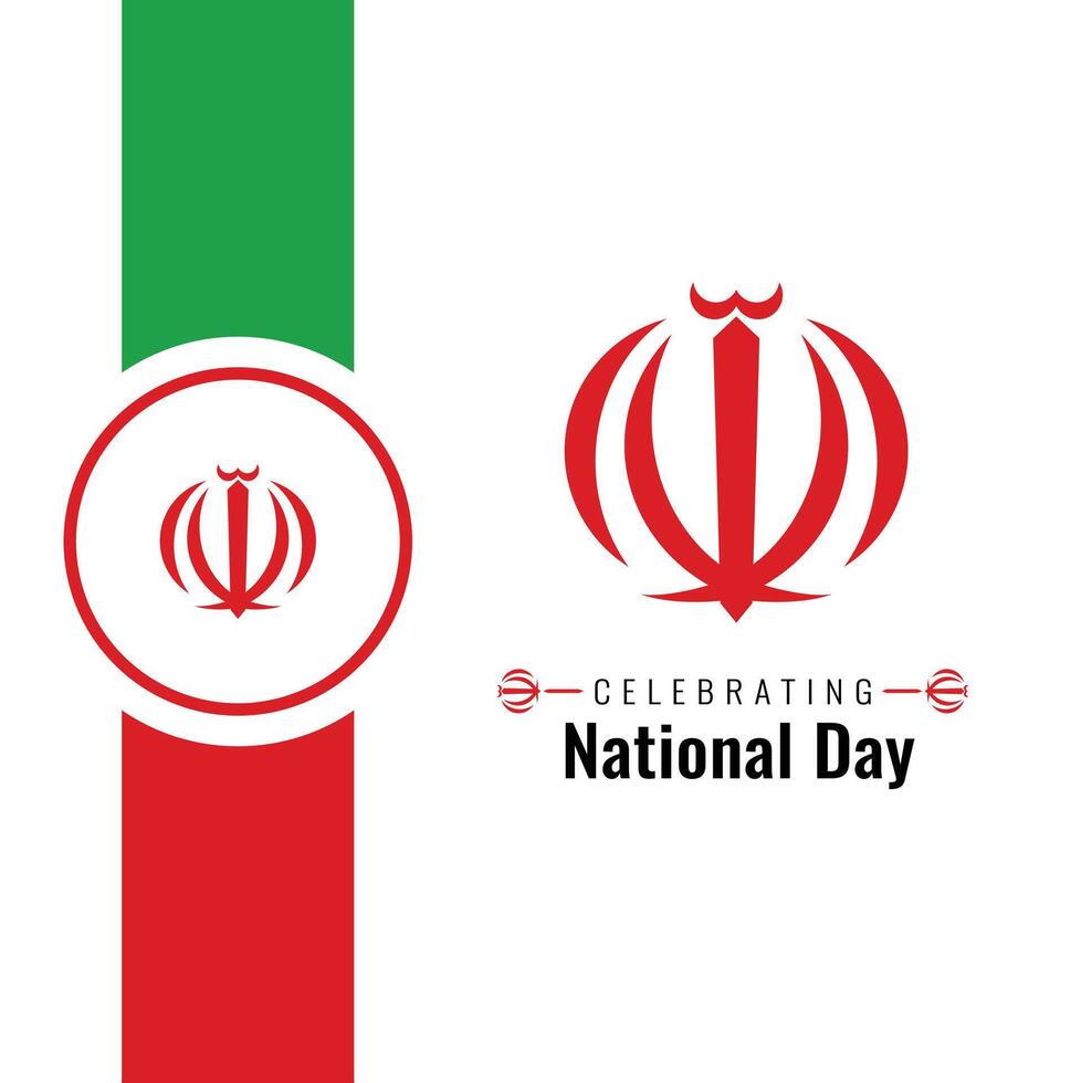 nazionale giorno di mi sono imbattuto vettore illustrazione. indipendenza giorno di iran. adatto per saluto carta, manifesto e striscione.