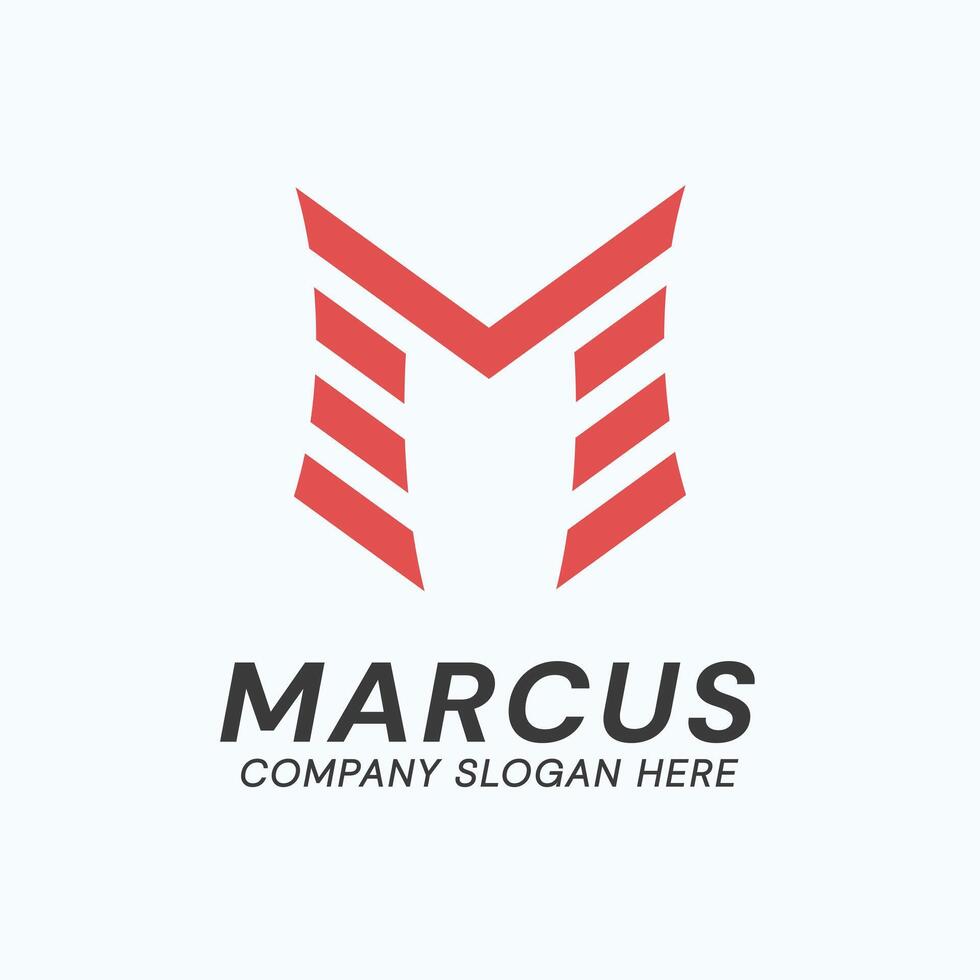 lettera m logo marcus marca logo gratuito vettore logo linea arte logo