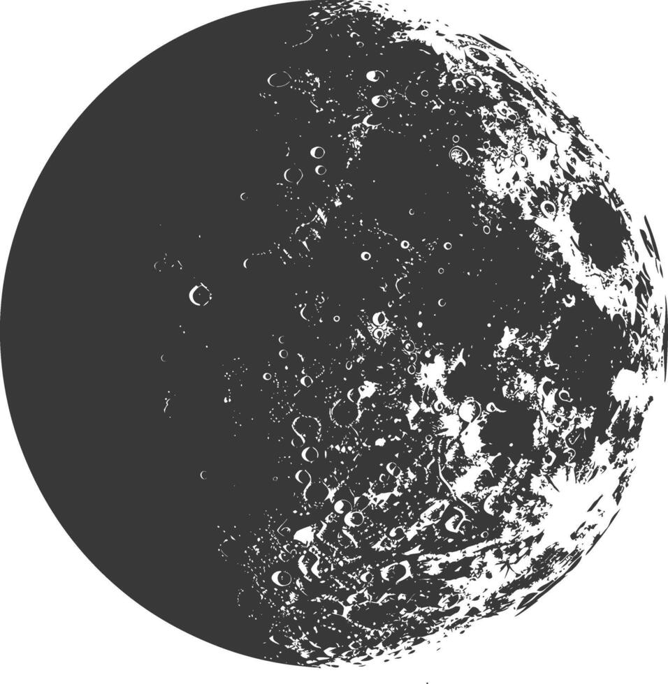 ai generato silhouette primo trimestre Luna nero colore solo vettore