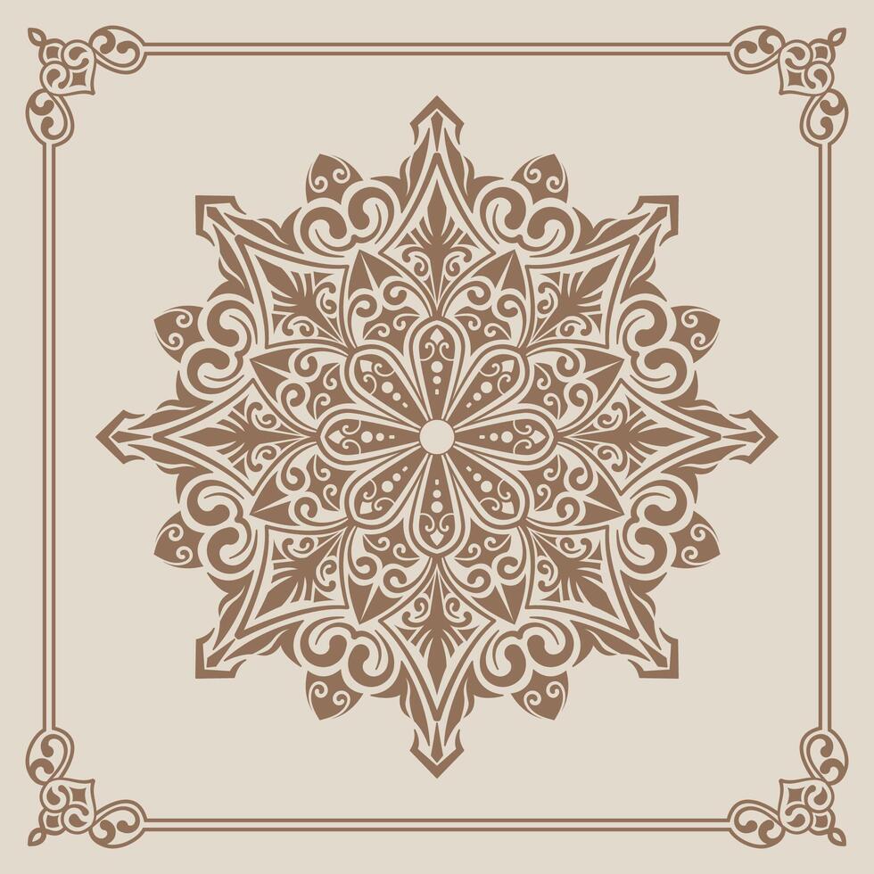 mandala ornamento, il giro decorativo design vettore