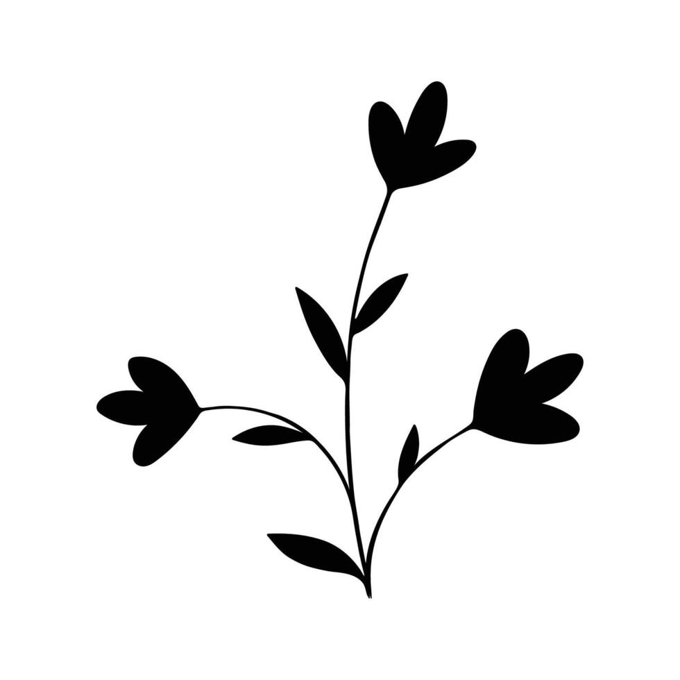 nero silhouette di un' pianta, isolato su un' bianca sfondo vettore