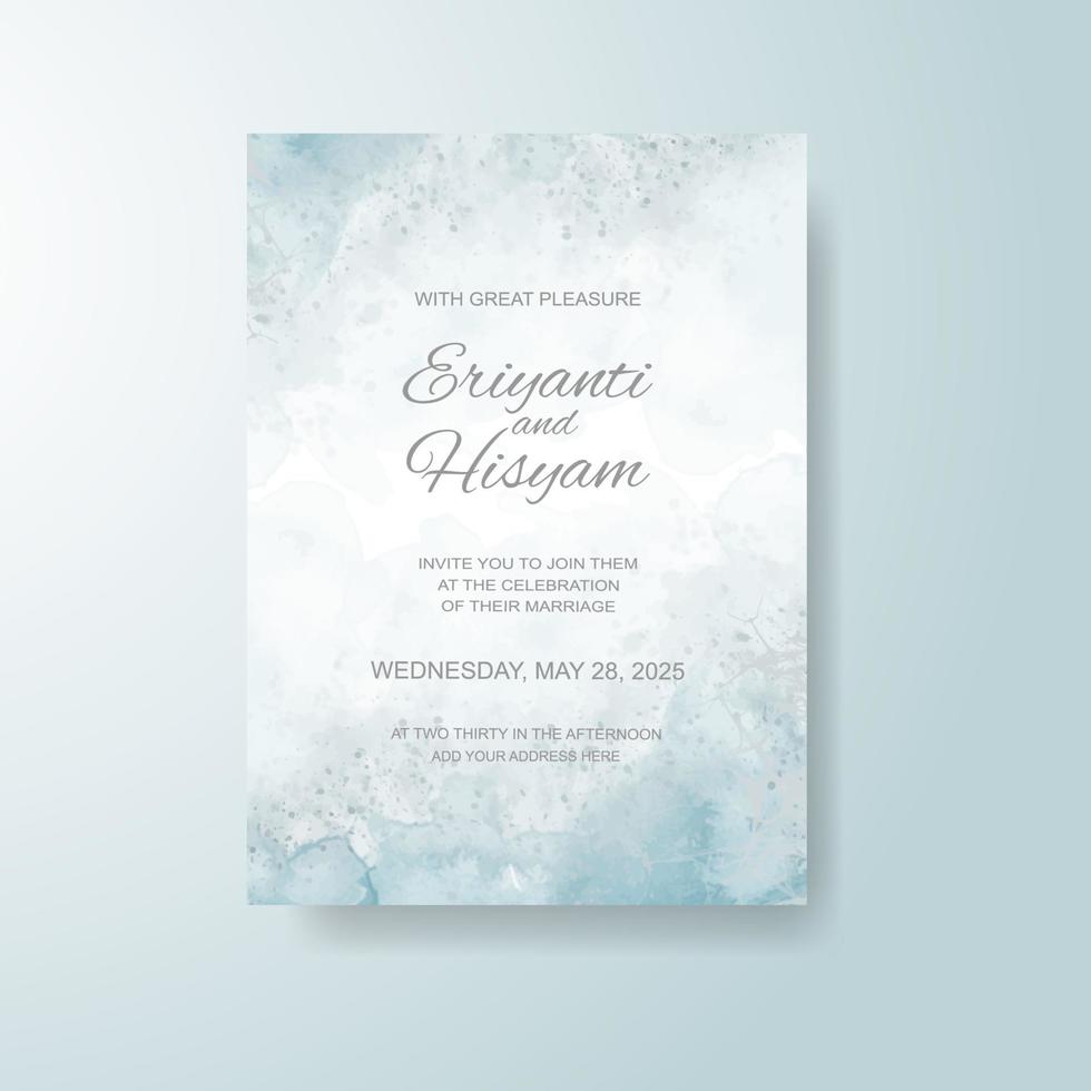 carta di invito matrimonio acquerello. bellissimo acquerello di carta di nozze con splash. vettore