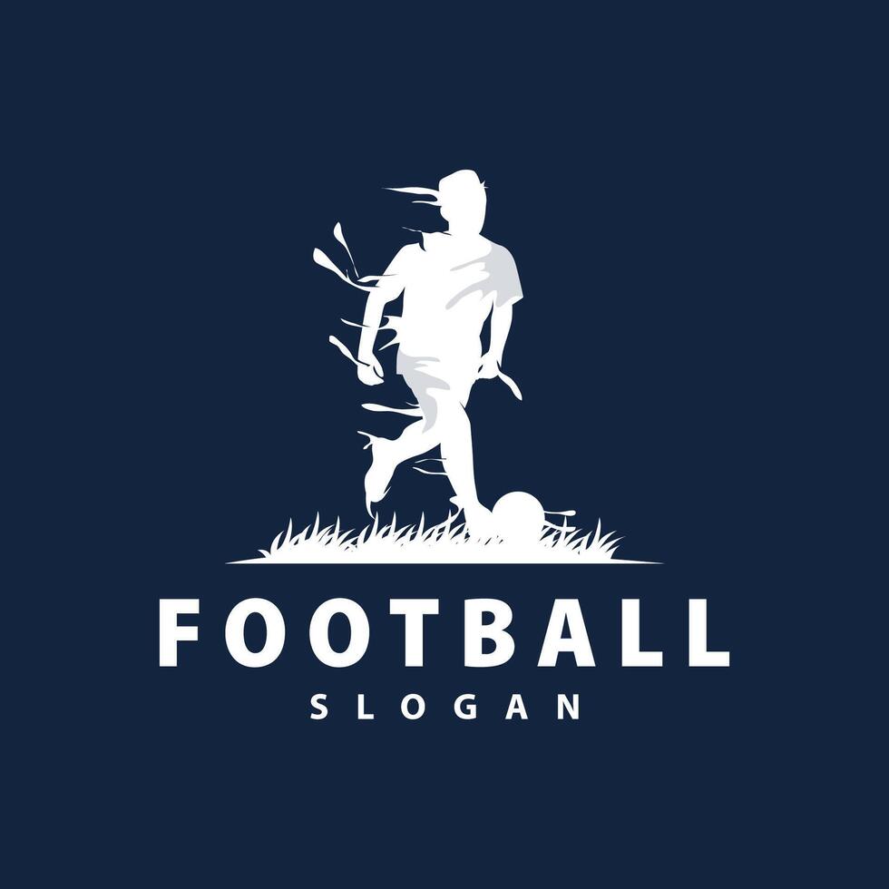 calcio logo vettore nero silhouette di sport giocatore semplice calcio modello illustrazione