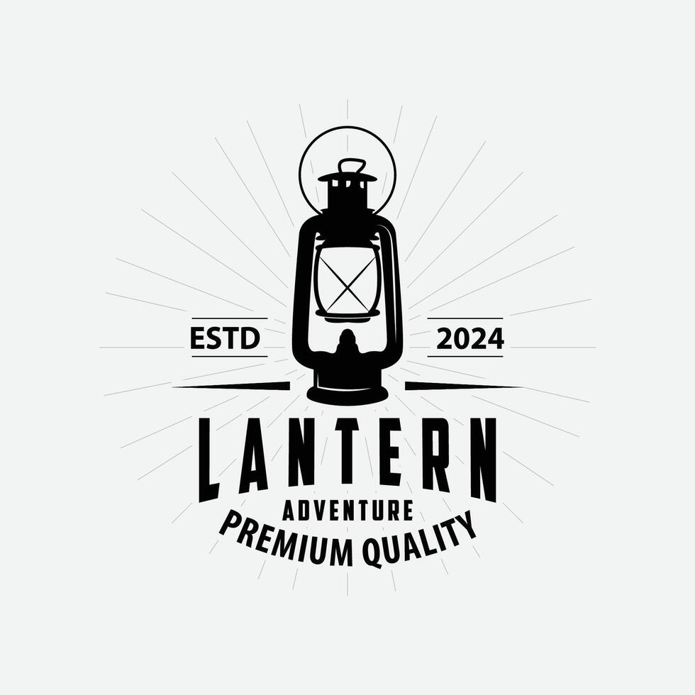 lanterna logo design strada lampada vecchio classico Vintage ▾ minimalista illustrazione modello vettore