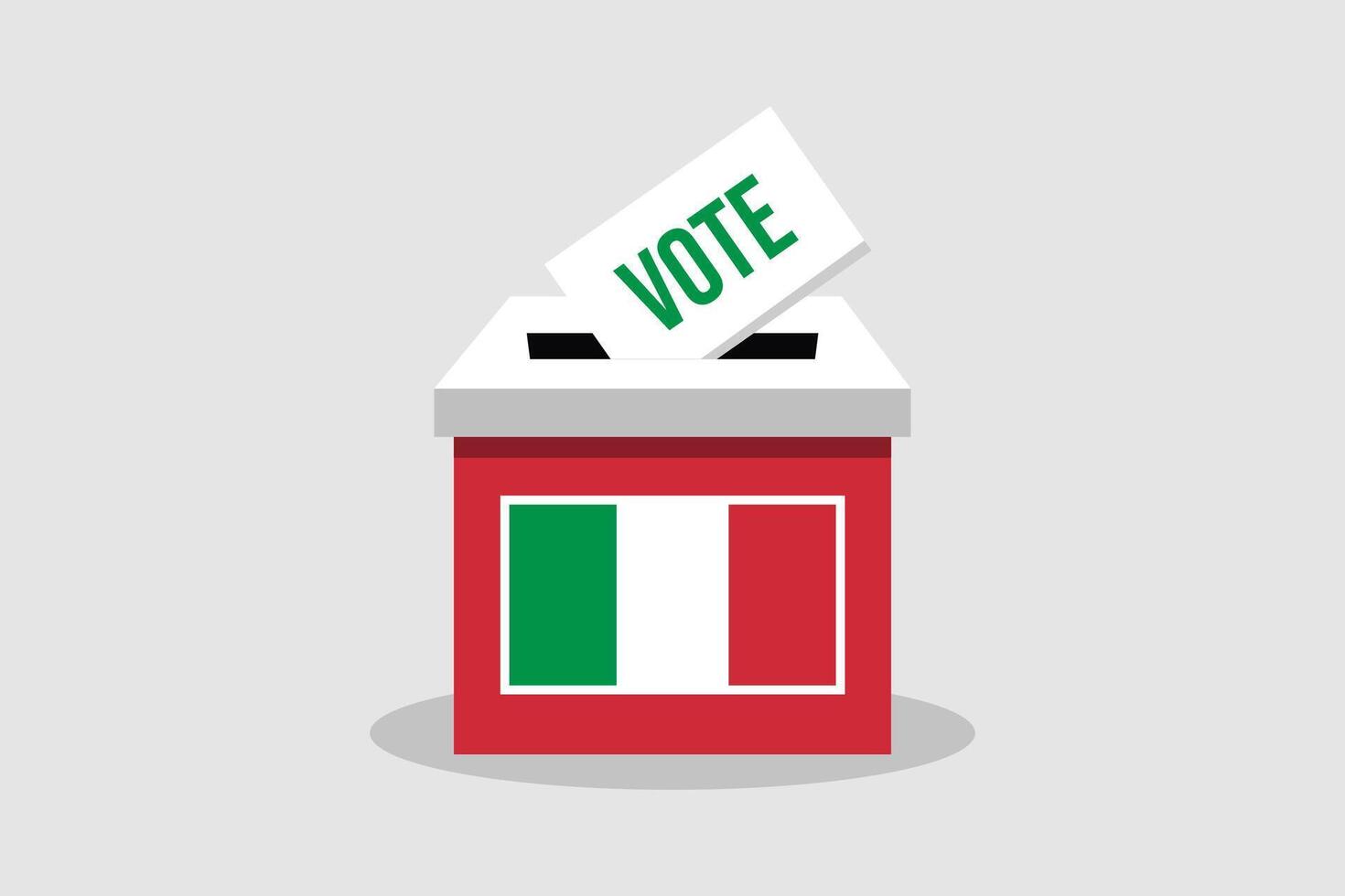 Italia scrutinio scatola piatto e minimalista vettore illustrazione concetto. votazione concettuale arte. elezioni.