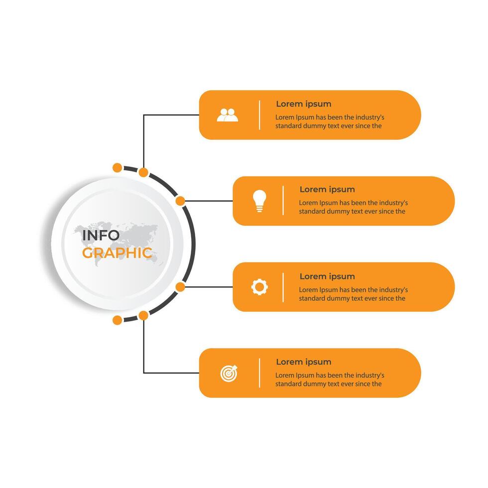 attività commerciale Infografica modello con 4 passo vettore