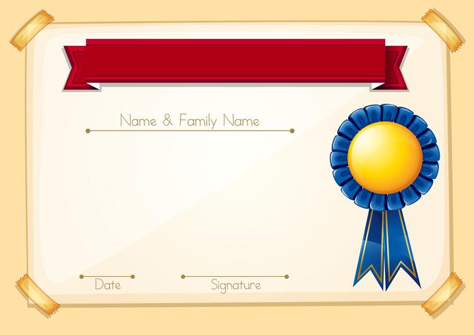 Un modello di certificato formale vuoto vettore