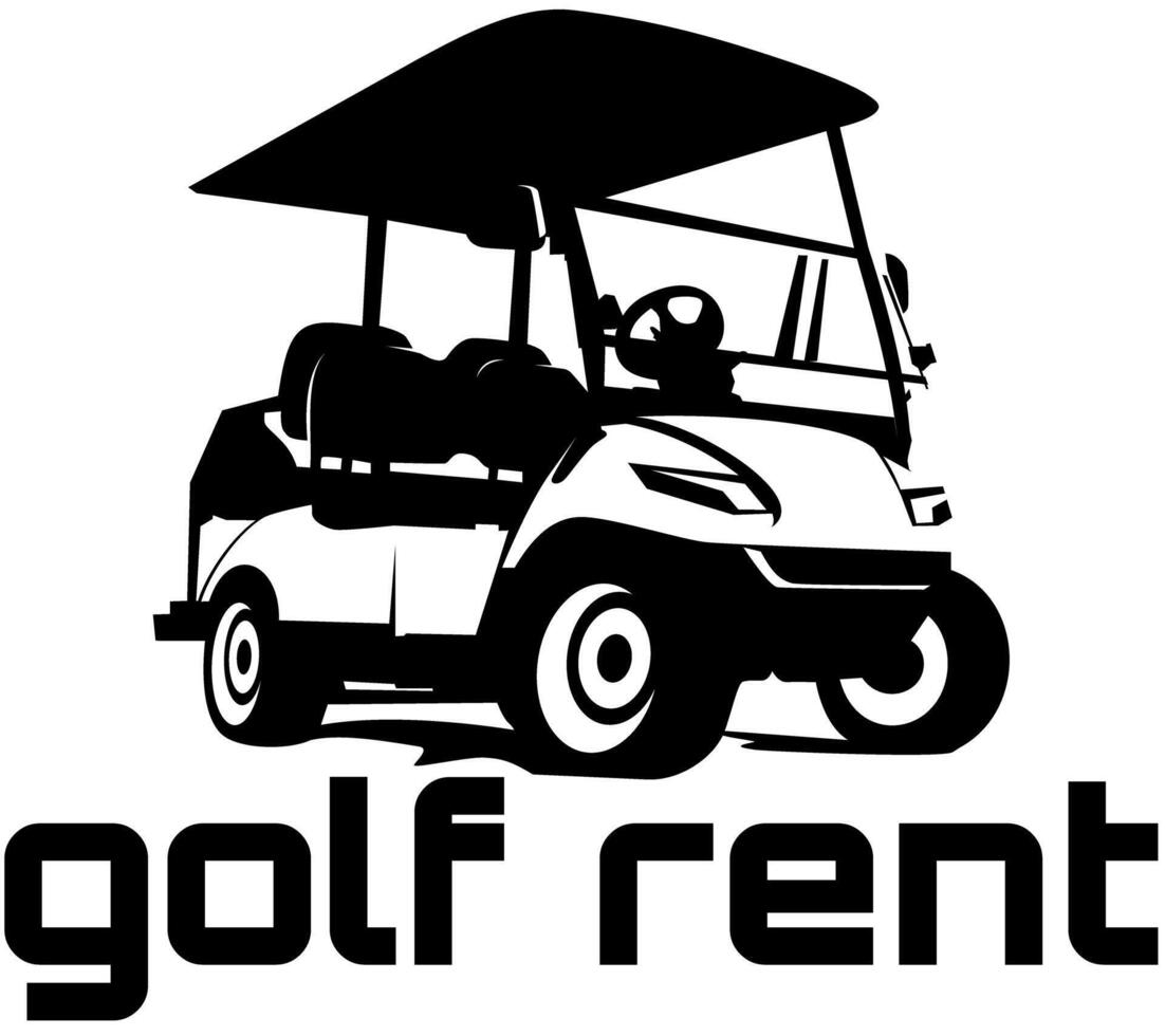 golf carrello logo concetto nero vettore