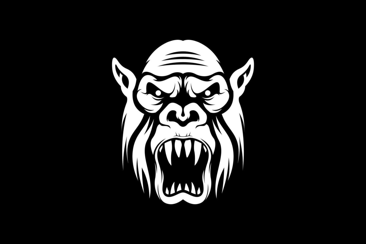 bestia viso gorilla testa vettore logo design