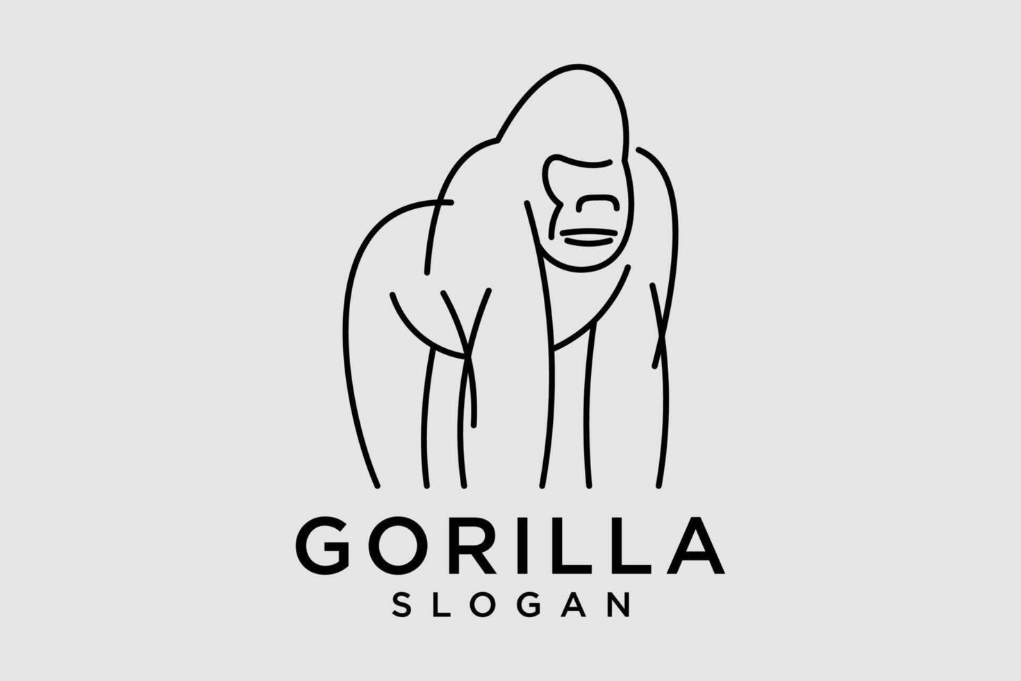 linea gorilla arte vettore logo design