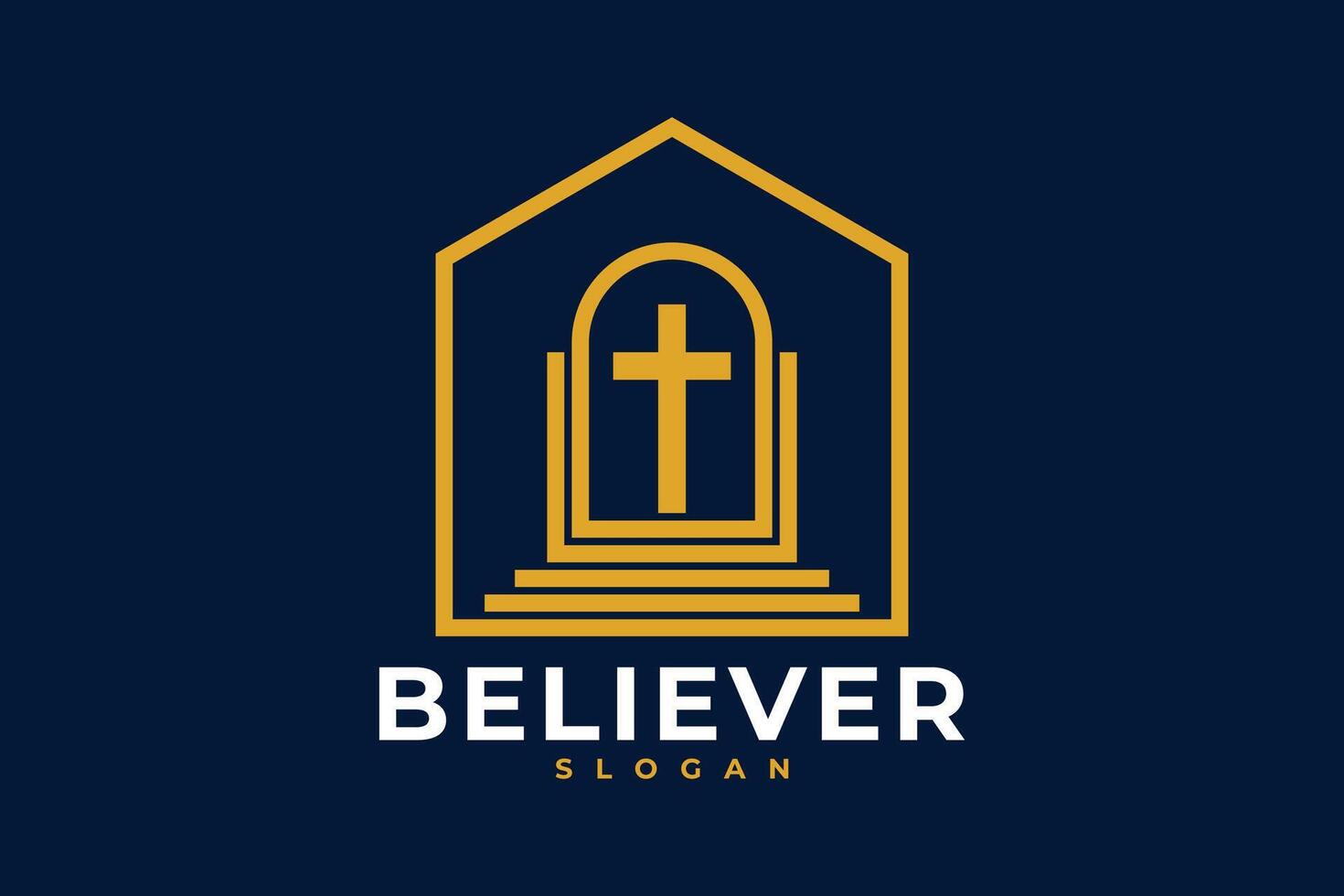 vettore cristiano Chiesa logo design