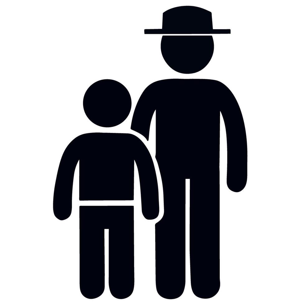 vettore papà e figlio icona illustrazione
