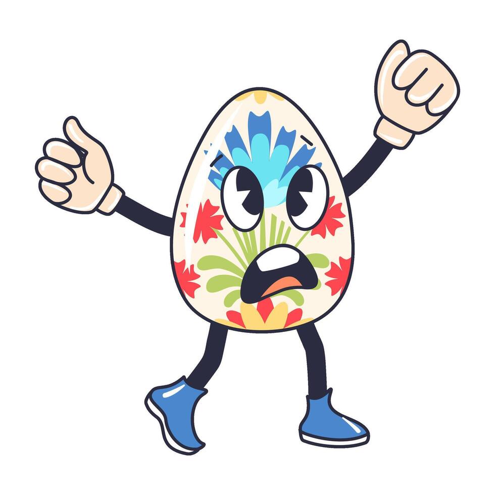 vettore Pasqua Groovy uovo personaggio