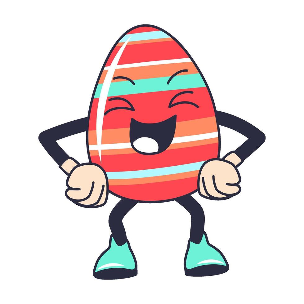 vettore Pasqua Groovy uovo personaggio