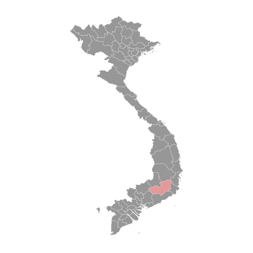 lam dong Provincia carta geografica, amministrativo divisione di Vietnam. vettore illustrazione.