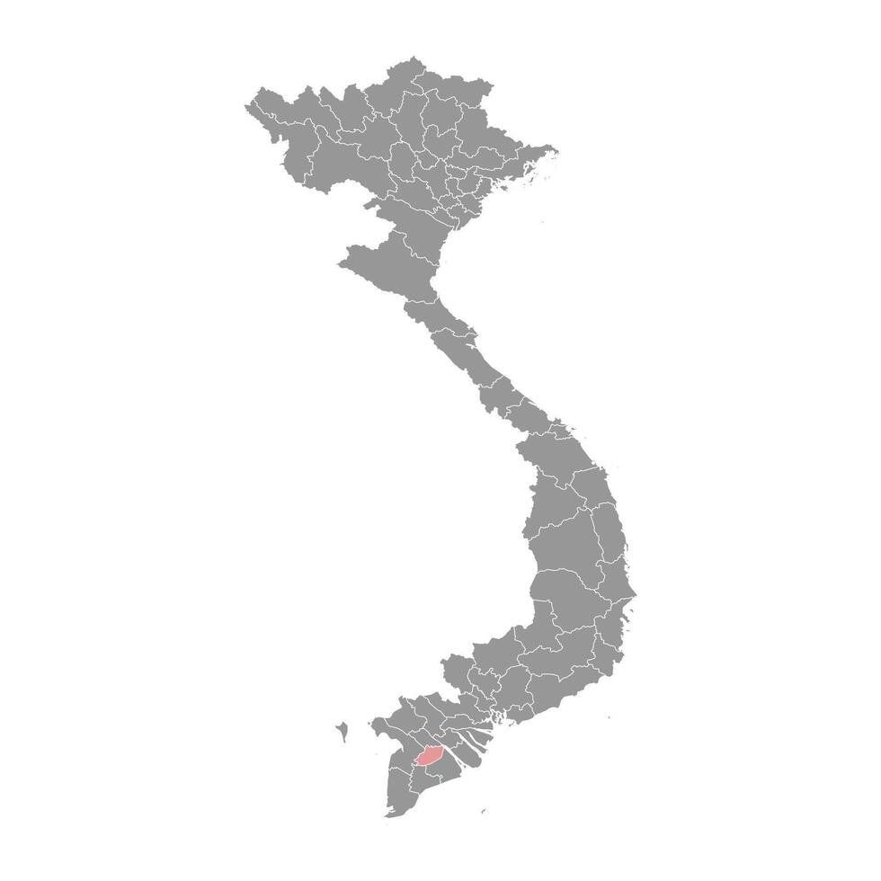 hau giang Provincia carta geografica, amministrativo divisione di Vietnam. vettore illustrazione.