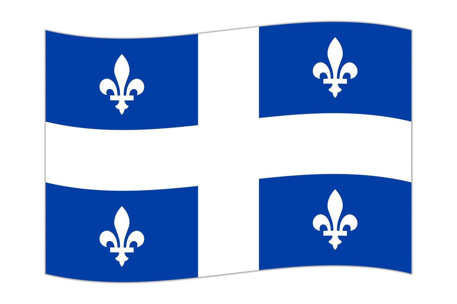 agitando bandiera di Quebec, Provincia di Canada. vettore illustrazione.