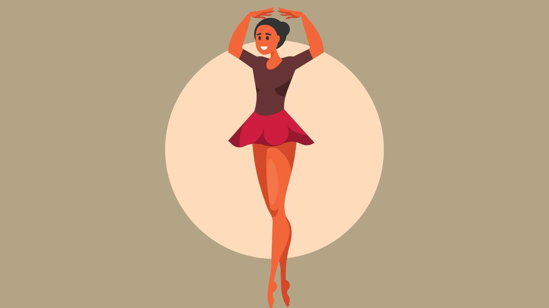 balletto ballerino fare un' posa isolato vettore illustrazione