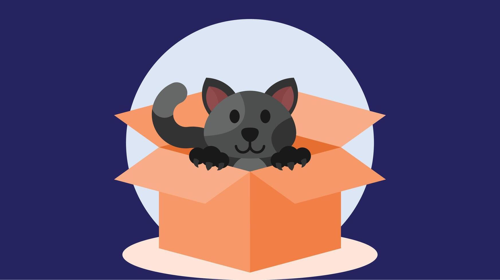 gatto nel un' scatola regalo isolato vettore illustrazione