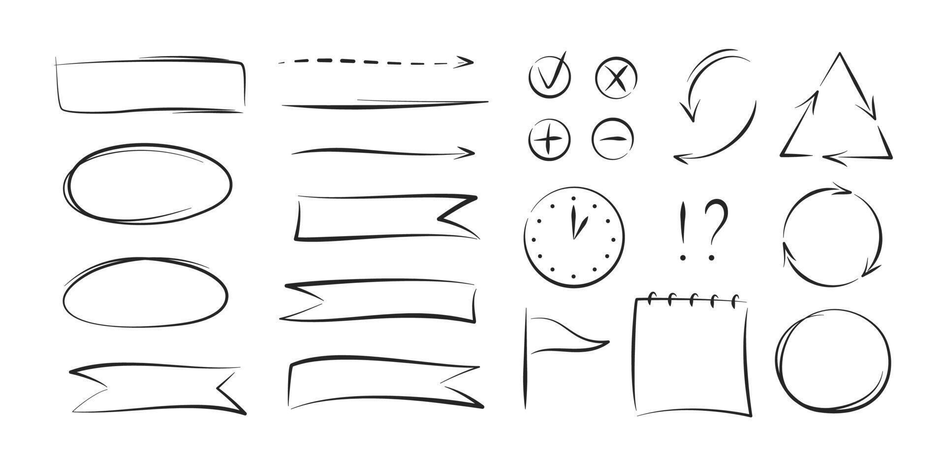 mano disegnato svolazzare, discorso bolla, schizzo sottolineare elemento, linea forma. modelli e elementi per attività commerciale processi, presentazioni, flusso di lavoro disposizione. vettore illustrazione.