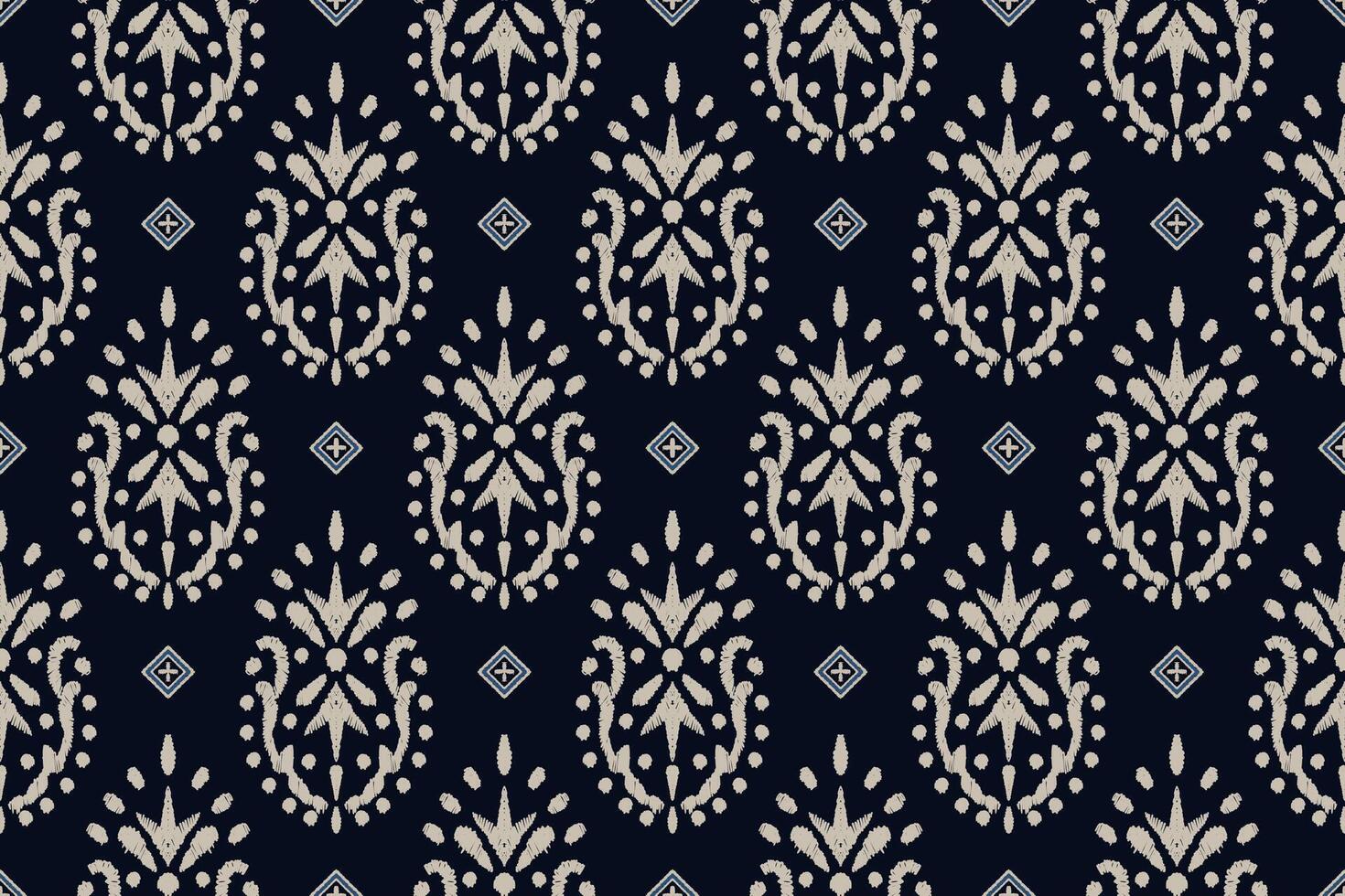 ikat tribale indiano senza soluzione di continuità modello. etnico azteco tessuto tappeto mandala ornamento nativo boho gallone tessile.geometrico africano americano orientale tradizionale vettore illustrazioni. ricamo stile.