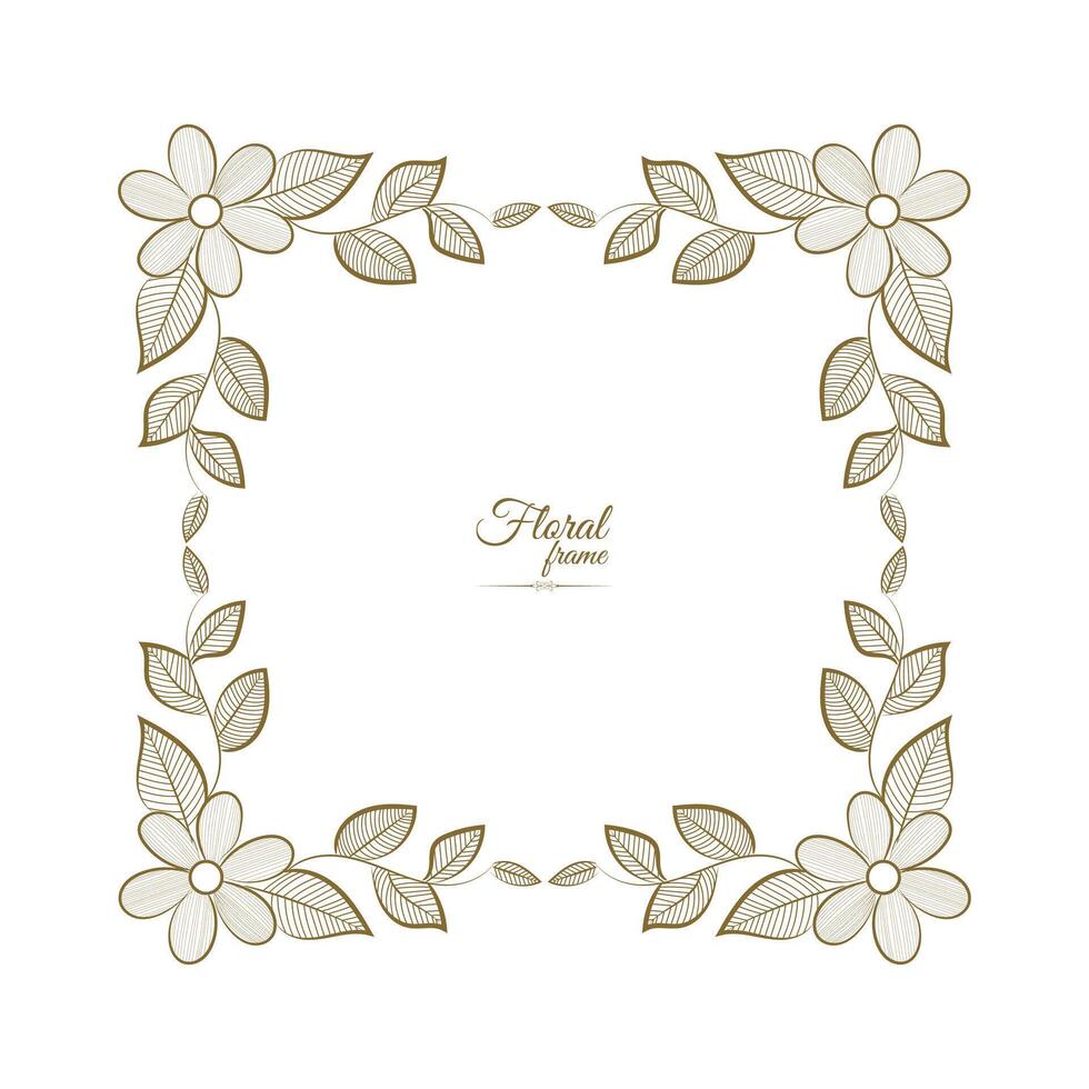 Vintage ▾ carta telaio con d'oro floreale ornamento confine isolato floreale sfondo vettore