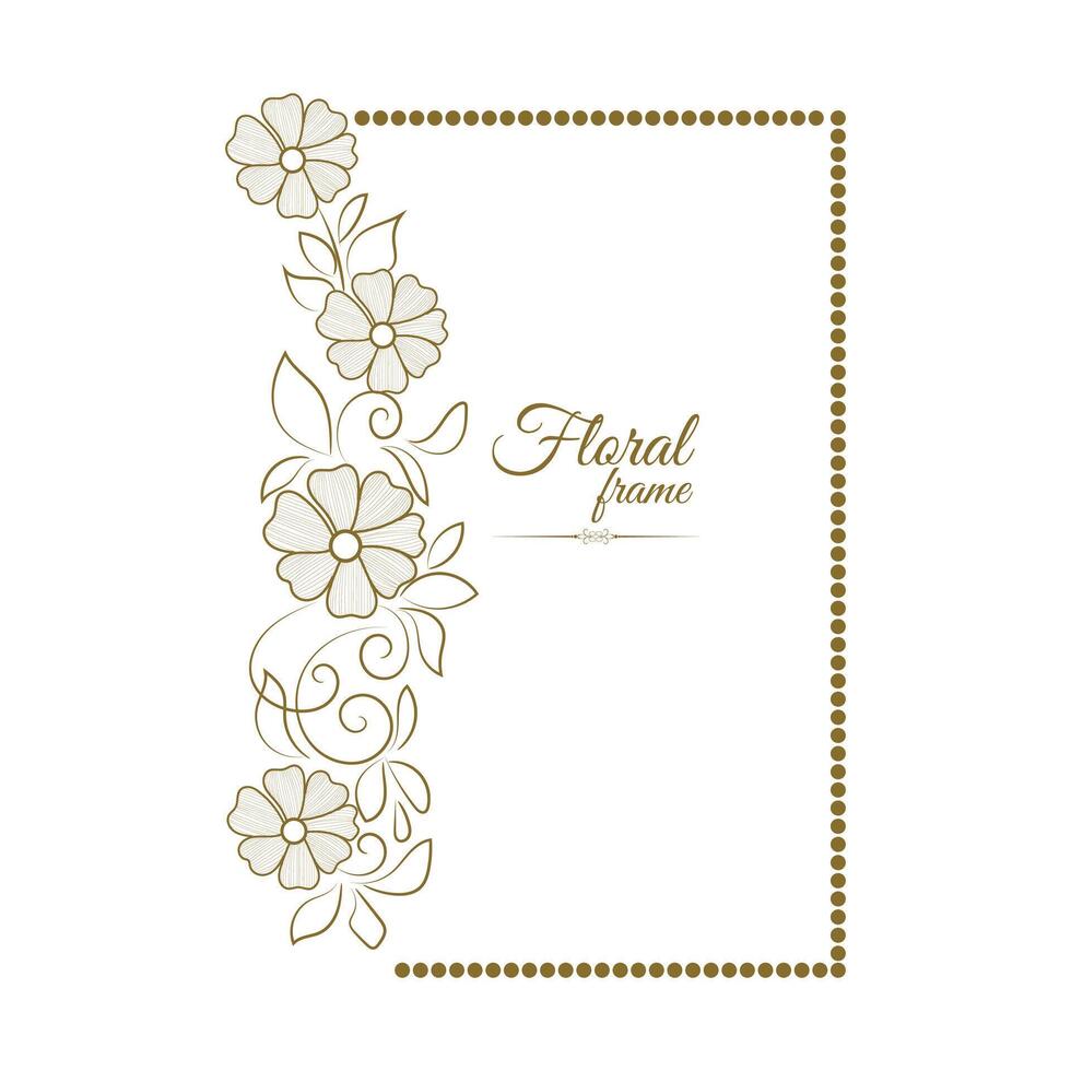 Vintage ▾ carta telaio con d'oro floreale ornamento confine isolato floreale sfondo vettore