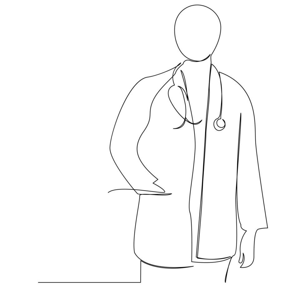 medici giorno continuo uno linea arte disegno minimalista design vettore e illustrazione