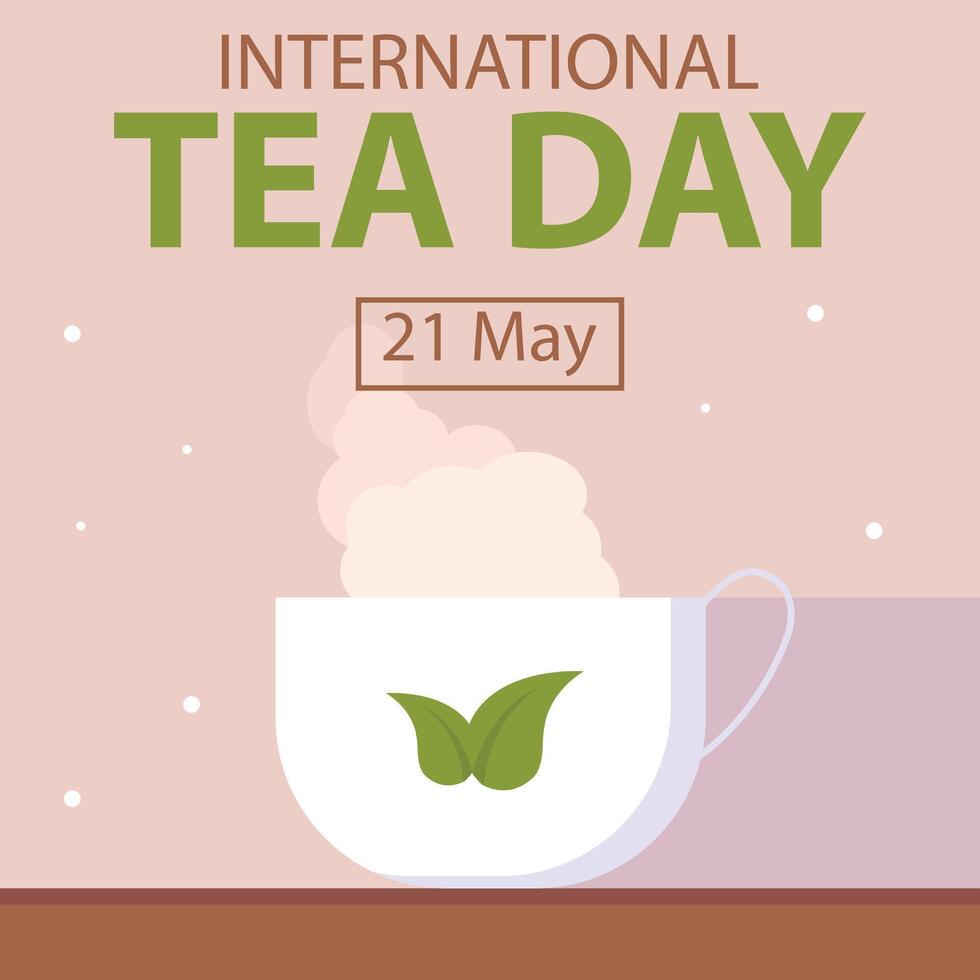 illustrazione vettore grafico di il tazza di tè era emitting vapore su il tavolo, Perfetto per internazionale giorno, internazionale tè giorno, celebrare, saluto carta, eccetera.