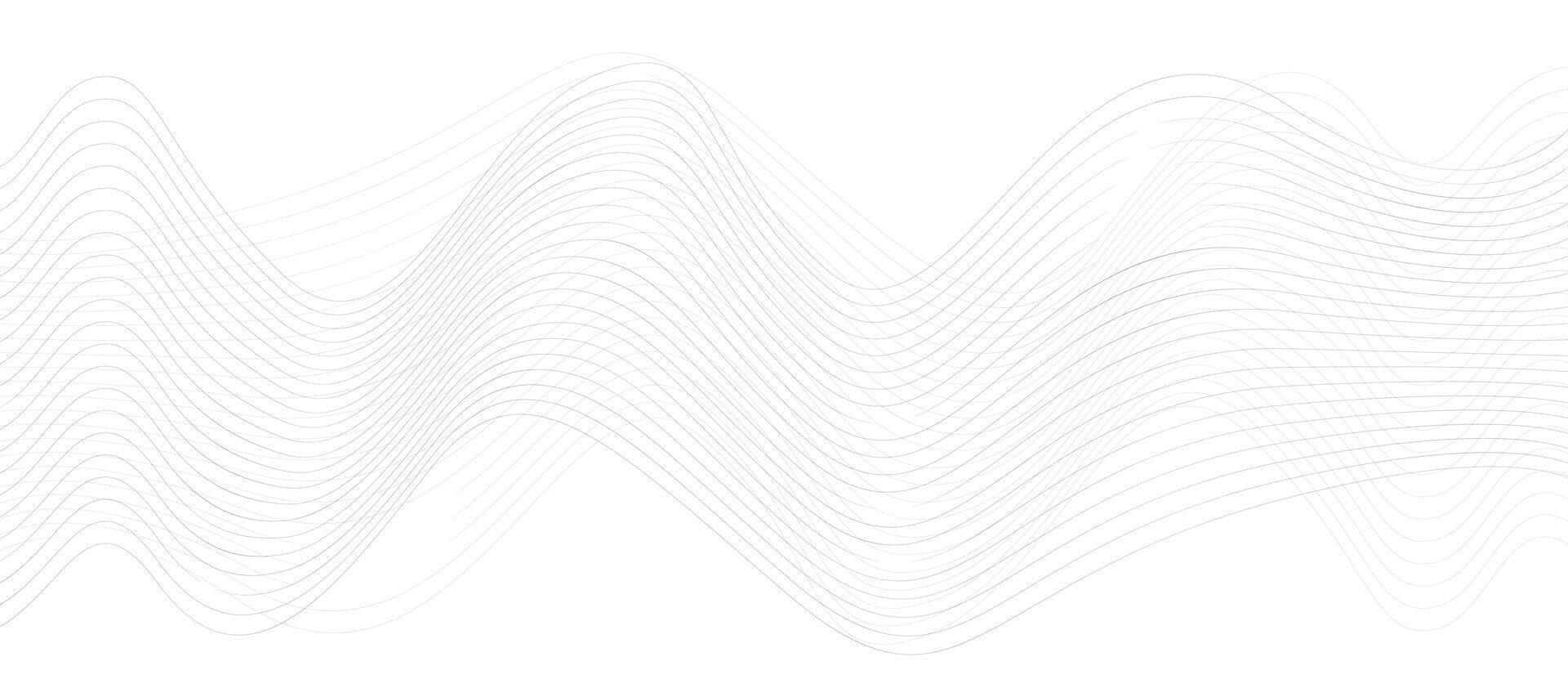 astratto colorato ondulato raggiante curvo Linee sfondo per frequenza suono musica e tecnologia vettore